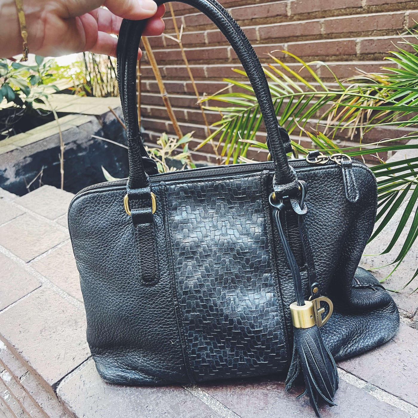 Vintage Black Leather Handbag