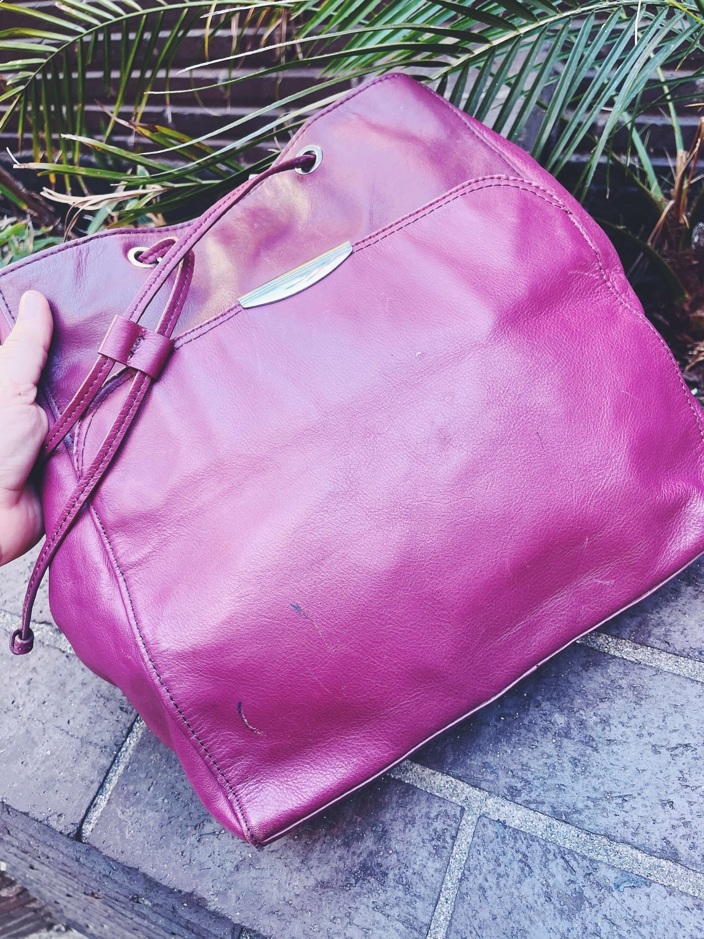 Vintage Burgandy Leather Handbag