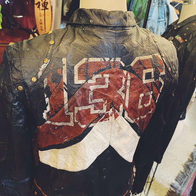 Vintage Distressed Leather Racing Jacket