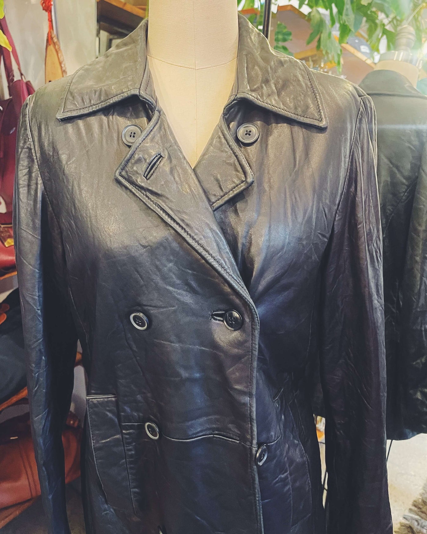 Vintage Crinkled and Repaired Leather Jacket