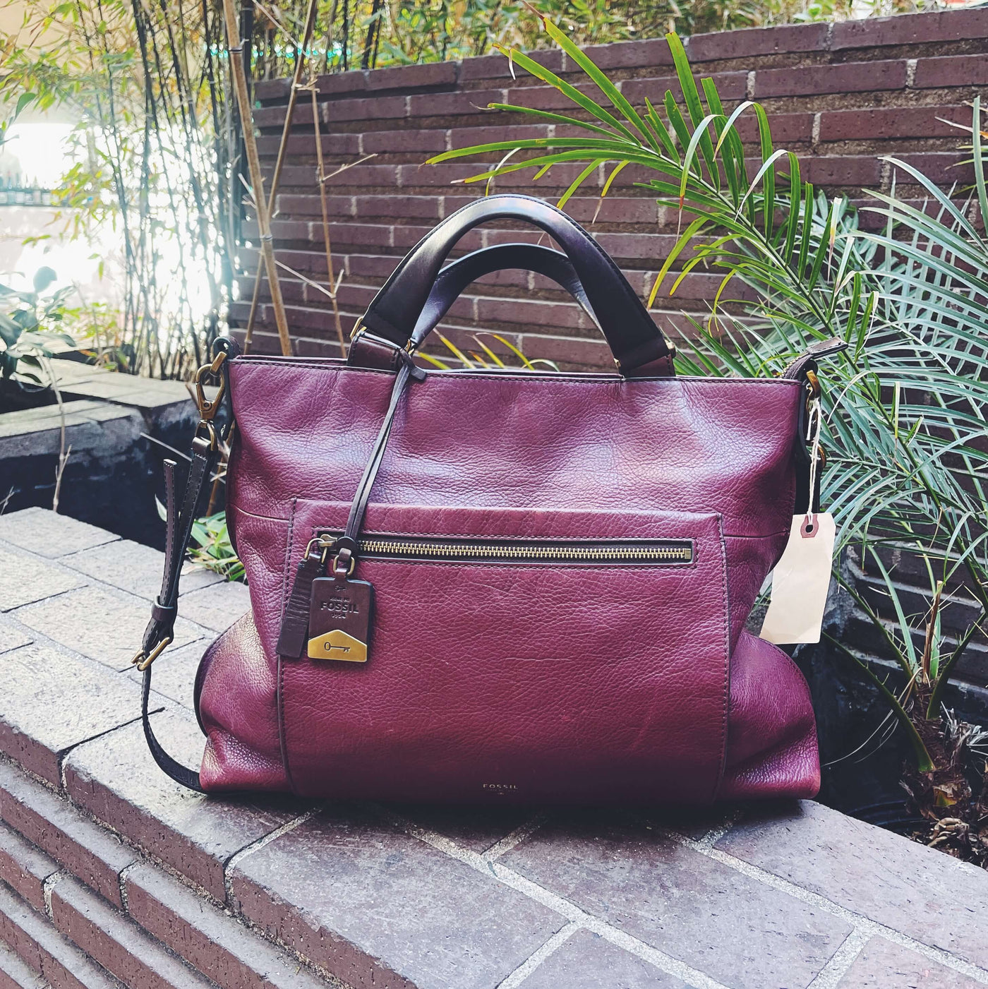 Vintage Burgandy Leather Handbag