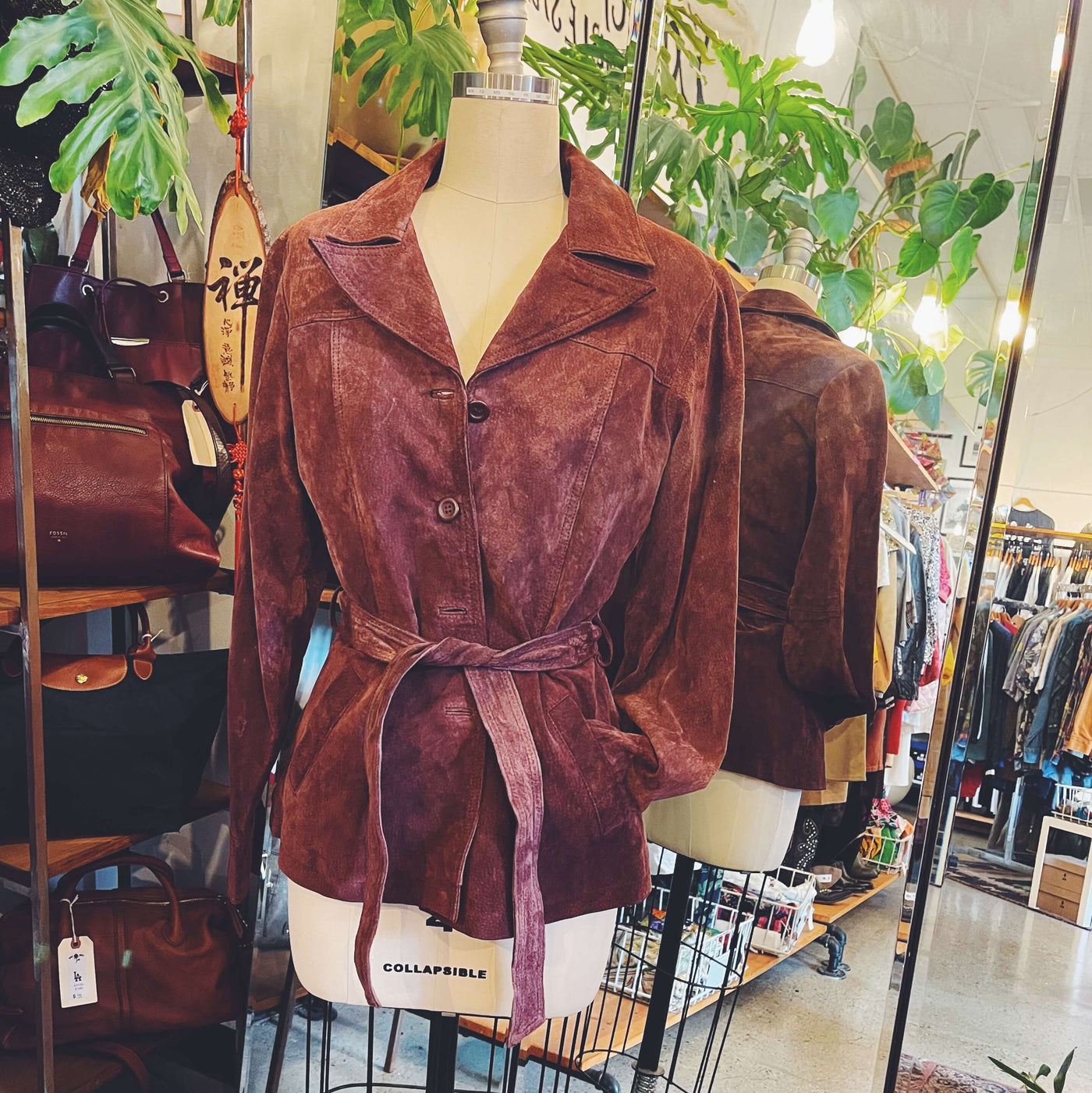 Vintage Suede Tie Jacket