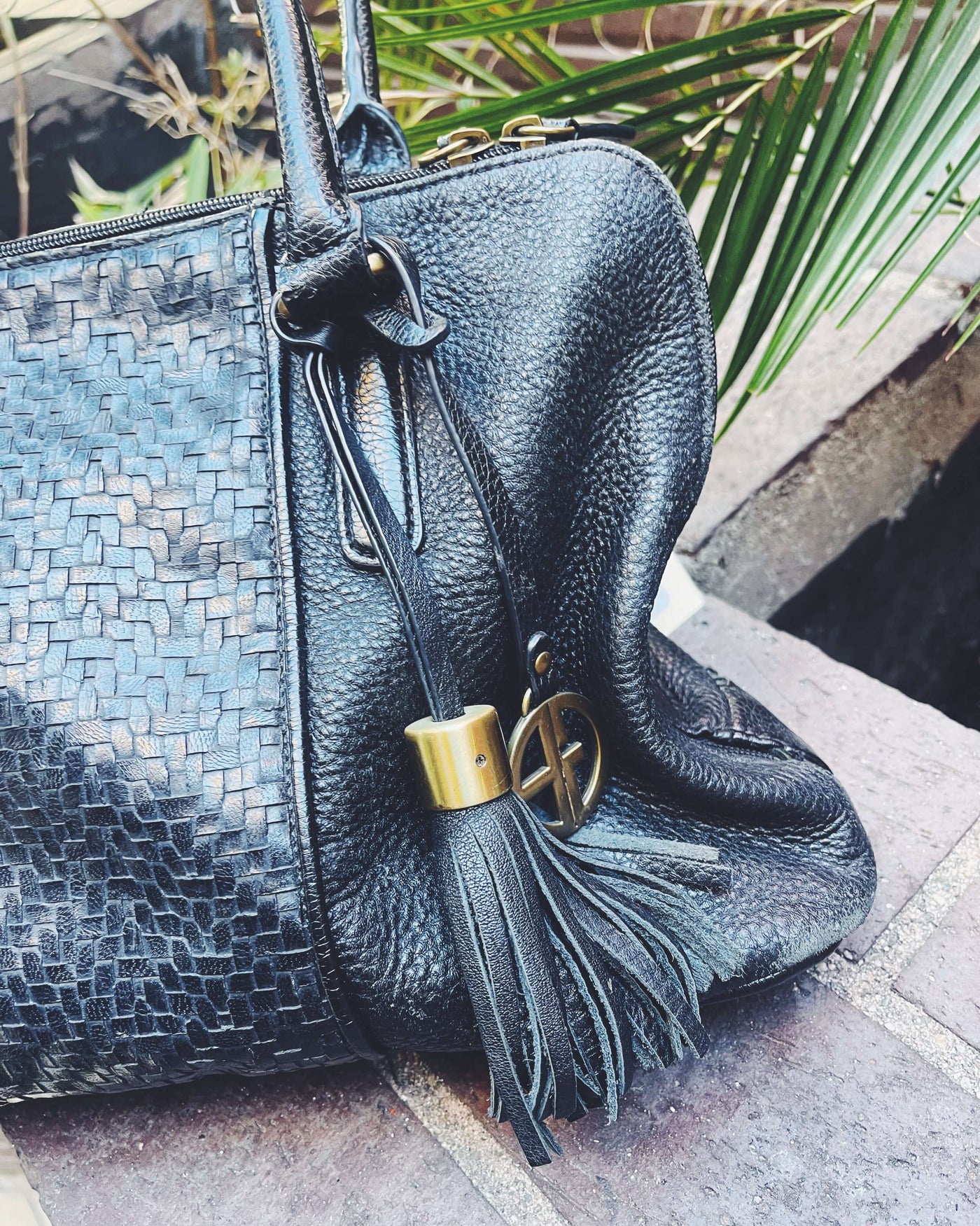 Vintage Black Leather Handbag