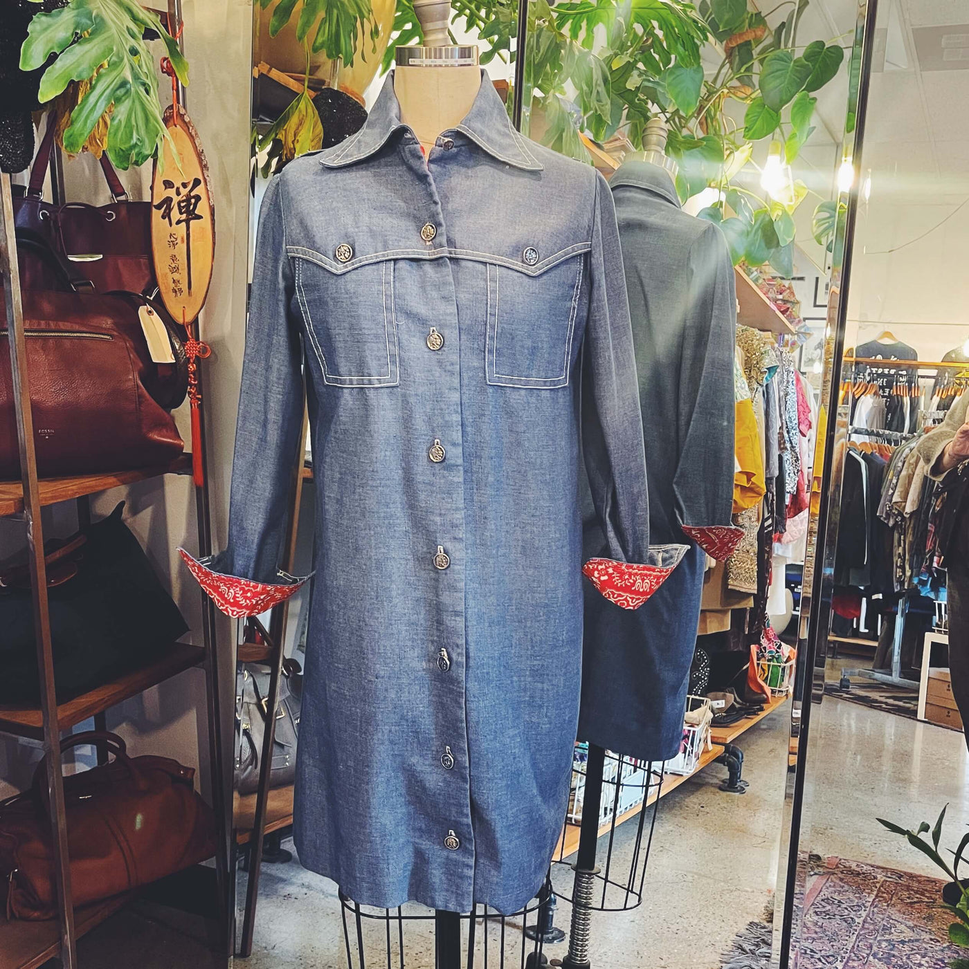 Vintage Chambray Shirt Dress