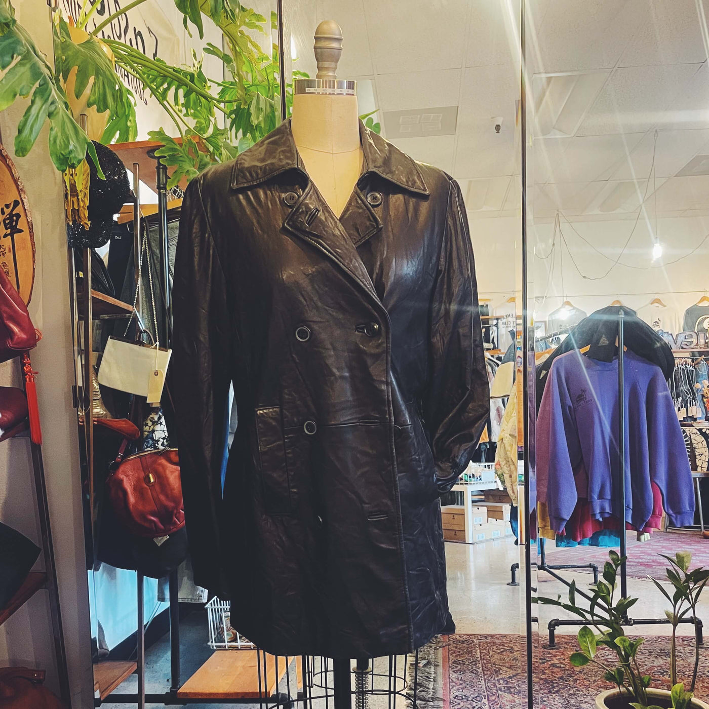 Vintage Crinkled and Repaired Leather Jacket