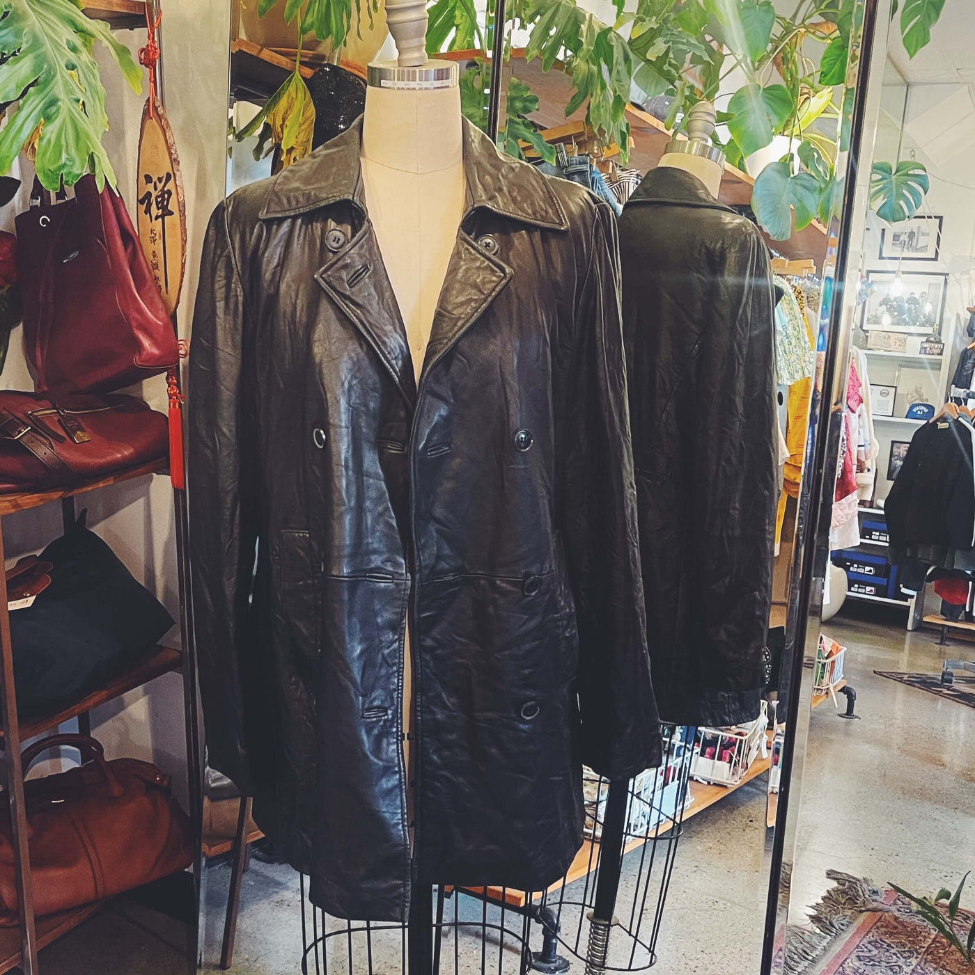 Vintage Crinkled and Repaired Leather Jacket