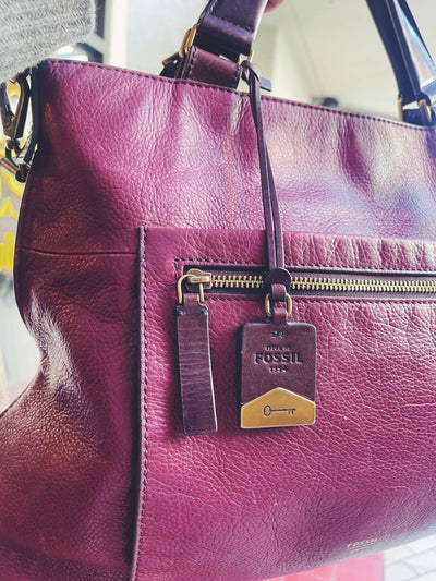 Vintage Burgandy Leather Handbag