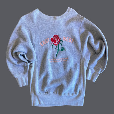Vintage Sweatshirt - Embroidered with Rose and reads “East West 727 N. Broadway #115, Los Angeles, CA 90012”